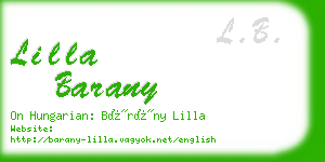 lilla barany business card